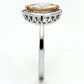 MATS098 - Rhodium 925 Sterling Silver Ring with AAA Grade CZ  in Champagne