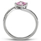 MATS100 - Rhodium 925 Sterling Silver Ring with AAA Grade CZ  in Rose