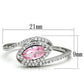 MATS101 - Rhodium 925 Sterling Silver Ring with AAA Grade CZ  in Rose