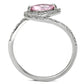 MATS101 - Rhodium 925 Sterling Silver Ring with AAA Grade CZ  in Rose