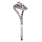 MATS101 - Rhodium 925 Sterling Silver Ring with AAA Grade CZ  in Rose