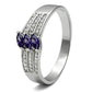 MATS104 - Rhodium 925 Sterling Silver Ring with AAA Grade CZ  in Amethyst
