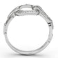 MATS105 - Rhodium 925 Sterling Silver Ring with AAA Grade CZ  in Clear