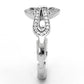 MATS105 - Rhodium 925 Sterling Silver Ring with AAA Grade CZ  in Clear