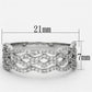 MATS106 - Rhodium 925 Sterling Silver Ring with AAA Grade CZ  in Clear