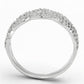 MATS106 - Rhodium 925 Sterling Silver Ring with AAA Grade CZ  in Clear
