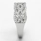 MATS106 - Rhodium 925 Sterling Silver Ring with AAA Grade CZ  in Clear