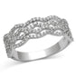 MATS106 - Rhodium 925 Sterling Silver Ring with AAA Grade CZ  in Clear