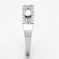 MATS107 - Rhodium 925 Sterling Silver Ring with AAA Grade CZ  in Clear
