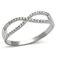 MATS107 - Rhodium 925 Sterling Silver Ring with AAA Grade CZ  in Clear
