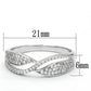 MATS108 - Rhodium 925 Sterling Silver Ring with AAA Grade CZ  in Clear