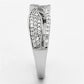 MATS108 - Rhodium 925 Sterling Silver Ring with AAA Grade CZ  in Clear