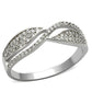 MATS108 - Rhodium 925 Sterling Silver Ring with AAA Grade CZ  in Clear