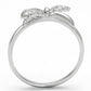 MATS109 - Rhodium 925 Sterling Silver Ring with AAA Grade CZ  in Clear