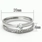 MATS110 - Rhodium 925 Sterling Silver Ring with AAA Grade CZ  in Clear