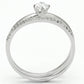 MATS110 - Rhodium 925 Sterling Silver Ring with AAA Grade CZ  in Clear