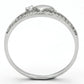 MATS111 - Rhodium 925 Sterling Silver Ring with AAA Grade CZ  in Clear