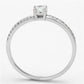 MATS112 - Rhodium 925 Sterling Silver Ring with AAA Grade CZ  in Clear