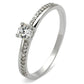 MATS112 - Rhodium 925 Sterling Silver Ring with AAA Grade CZ  in Clear