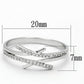 MATS113 - Rhodium 925 Sterling Silver Ring with AAA Grade CZ  in Clear