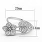 MATS114 - Rhodium 925 Sterling Silver Ring with AAA Grade CZ  in Clear