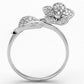 MATS114 - Rhodium 925 Sterling Silver Ring with AAA Grade CZ  in Clear