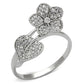 MATS114 - Rhodium 925 Sterling Silver Ring with AAA Grade CZ  in Clear