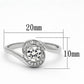 MATS116 - Rhodium 925 Sterling Silver Ring with AAA Grade CZ  in Clear