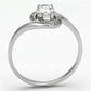 MATS116 - Rhodium 925 Sterling Silver Ring with AAA Grade CZ  in Clear