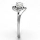 MATS116 - Rhodium 925 Sterling Silver Ring with AAA Grade CZ  in Clear