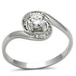 MATS116 - Rhodium 925 Sterling Silver Ring with AAA Grade CZ  in Clear