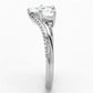 MATS118 - Rhodium 925 Sterling Silver Ring with AAA Grade CZ  in Clear