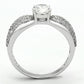 MATS119 - Rhodium 925 Sterling Silver Ring with AAA Grade CZ  in Clear