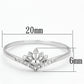 MATS120 - Rhodium 925 Sterling Silver Ring with AAA Grade CZ  in Clear