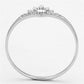 MATS120 - Rhodium 925 Sterling Silver Ring with AAA Grade CZ  in Clear