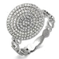 MATS121 - Rhodium 925 Sterling Silver Ring with AAA Grade CZ  in Clear