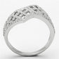 MATS122 - Rhodium 925 Sterling Silver Ring with AAA Grade CZ  in Clear