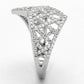 MATS122 - Rhodium 925 Sterling Silver Ring with AAA Grade CZ  in Clear