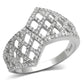 MATS122 - Rhodium 925 Sterling Silver Ring with AAA Grade CZ  in Clear