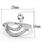 MATS123 - Rhodium 925 Sterling Silver Ring with AAA Grade CZ  in Ruby