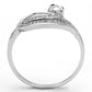 MATS123 - Rhodium 925 Sterling Silver Ring with AAA Grade CZ  in Ruby