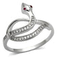 MATS123 - Rhodium 925 Sterling Silver Ring with AAA Grade CZ  in Ruby