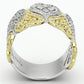 MATS126 - Gold+Rhodium 925 Sterling Silver Ring with AAA Grade CZ  in Champagne