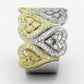 MATS126 - Gold+Rhodium 925 Sterling Silver Ring with AAA Grade CZ  in Champagne