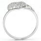 MATS130 - Rhodium 925 Sterling Silver Ring with AAA Grade CZ  in Clear