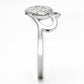 MATS130 - Rhodium 925 Sterling Silver Ring with AAA Grade CZ  in Clear