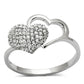 MATS130 - Rhodium 925 Sterling Silver Ring with AAA Grade CZ  in Clear