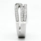 MATS131 - Rhodium 925 Sterling Silver Ring with AAA Grade CZ  in Clear