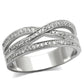 MATS131 - Rhodium 925 Sterling Silver Ring with AAA Grade CZ  in Clear