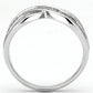 MATS132 - Rhodium 925 Sterling Silver Ring with AAA Grade CZ  in Clear